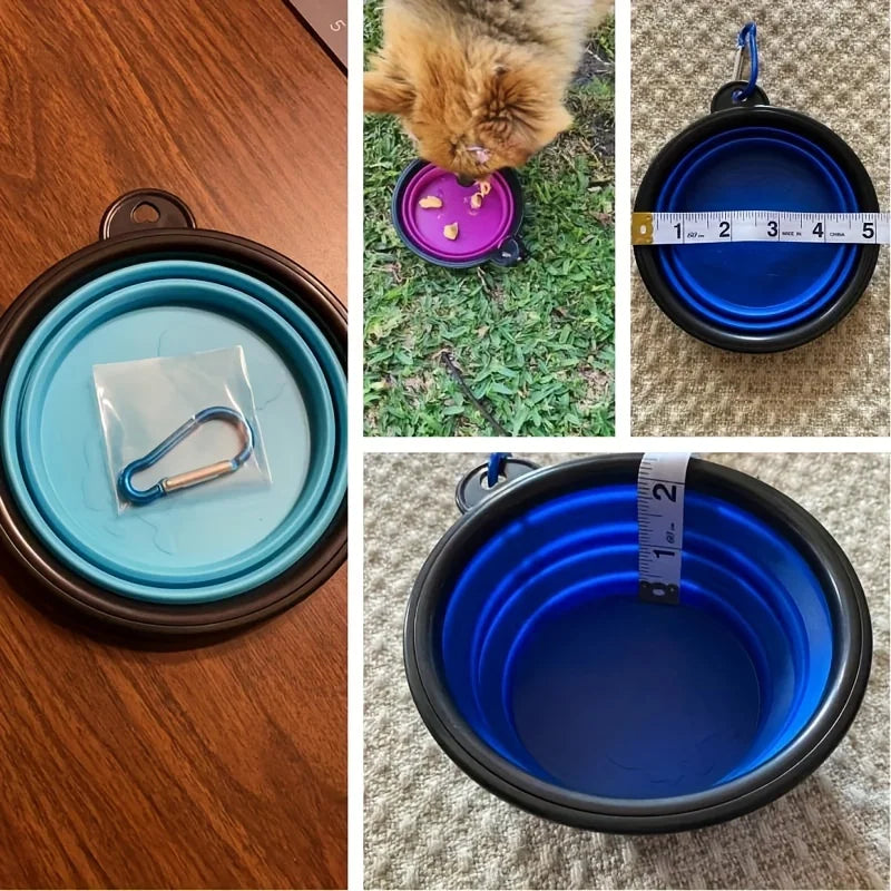 El Cuenco Plegable del Viajero — Bol de Silicona Portátil para Perros y Gatos