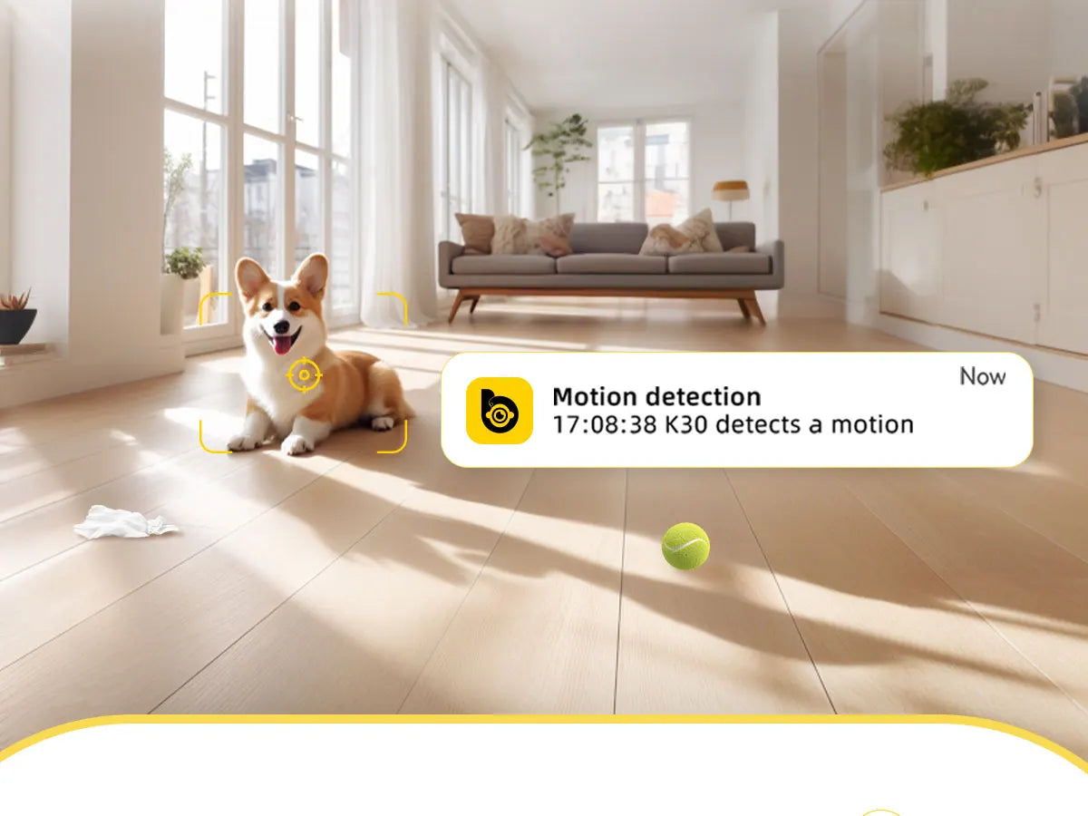 Cámara para Mascotas 2K WiFi 360° — Visión Nocturna y Audio Bidireccional"
