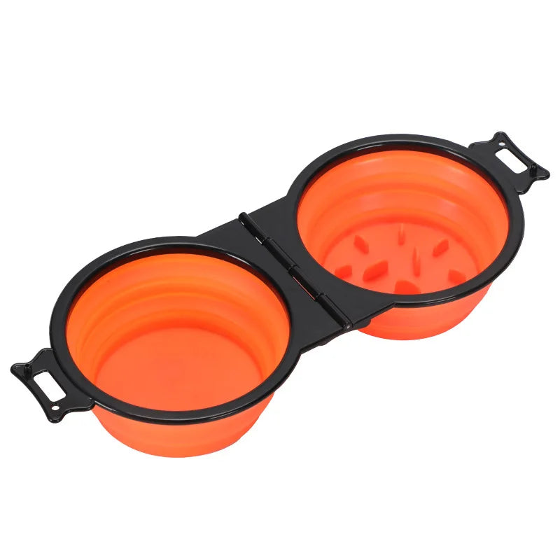 Cuenco Plegable de Viaje 2 en 1 — Comedero y Bebedero para Perros y Gatos