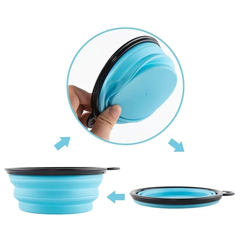 El Cuenco Plegable del Viajero — Bol de Silicona Portátil para Perros y Gatos