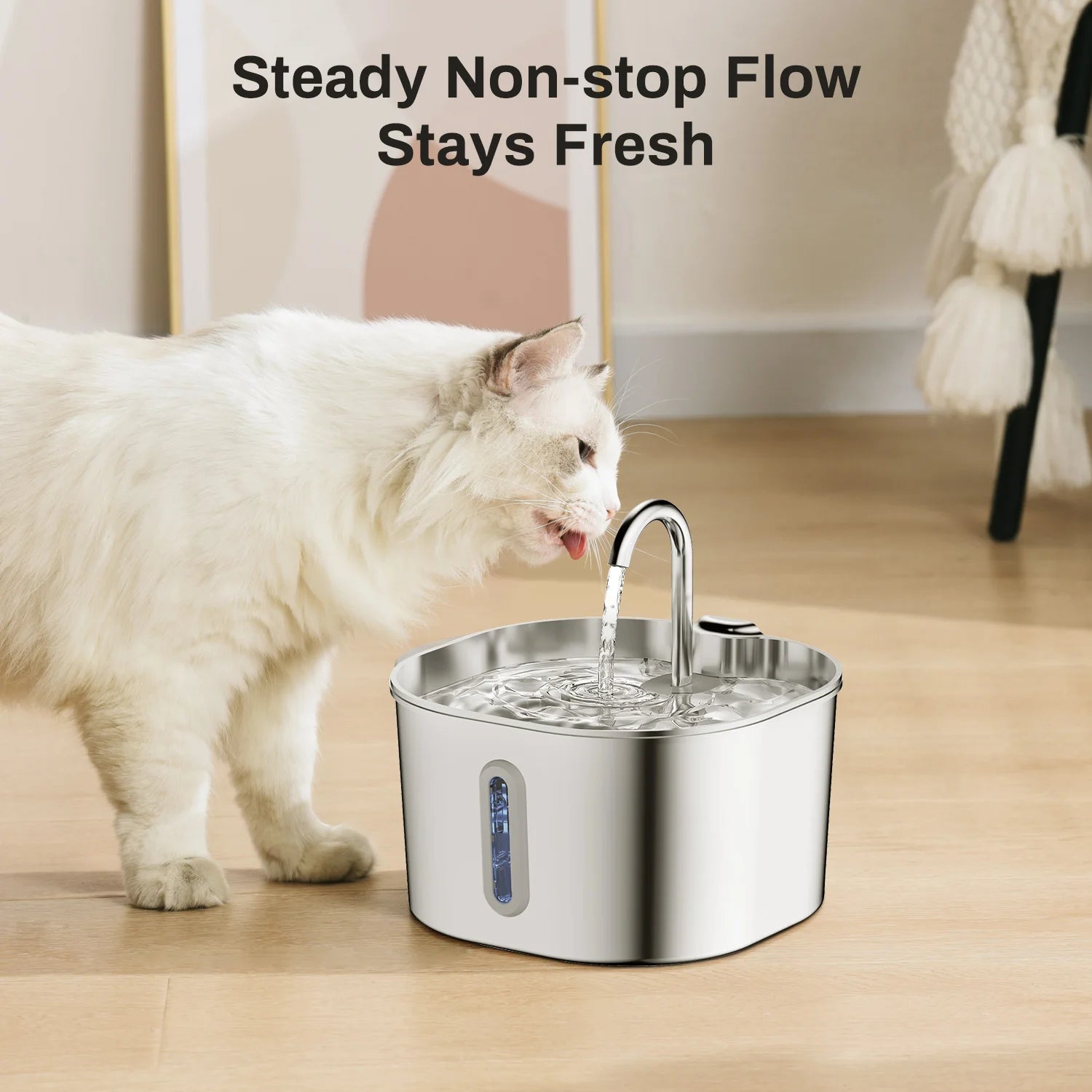 Fuente de Agua Automática para Mascotas - Acero Inoxidable 2.2L