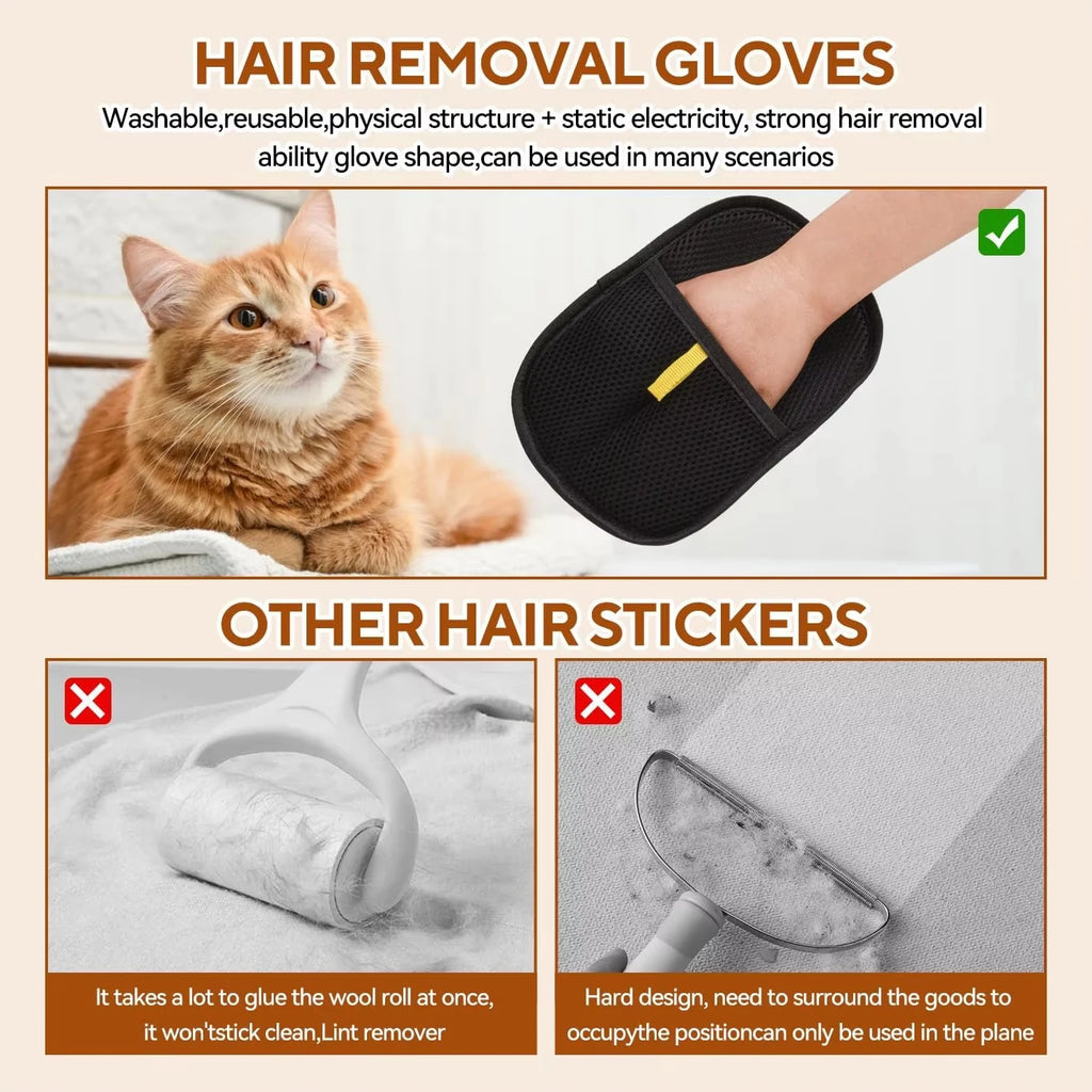Guanteletes Purificadores del Reino — Guantes Quitapelos Reutilizables para Perros y Gatos