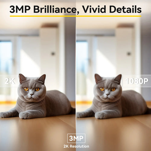 Cámara para Mascotas 2K WiFi 360° — Visión Nocturna y Audio Bidireccional"