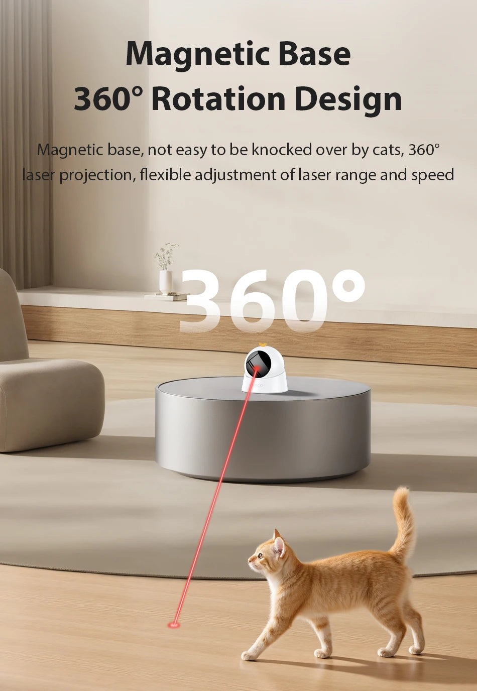 La Torre del Láser — Juguete Láser Automático 360° para Gatos 🔴⚔️