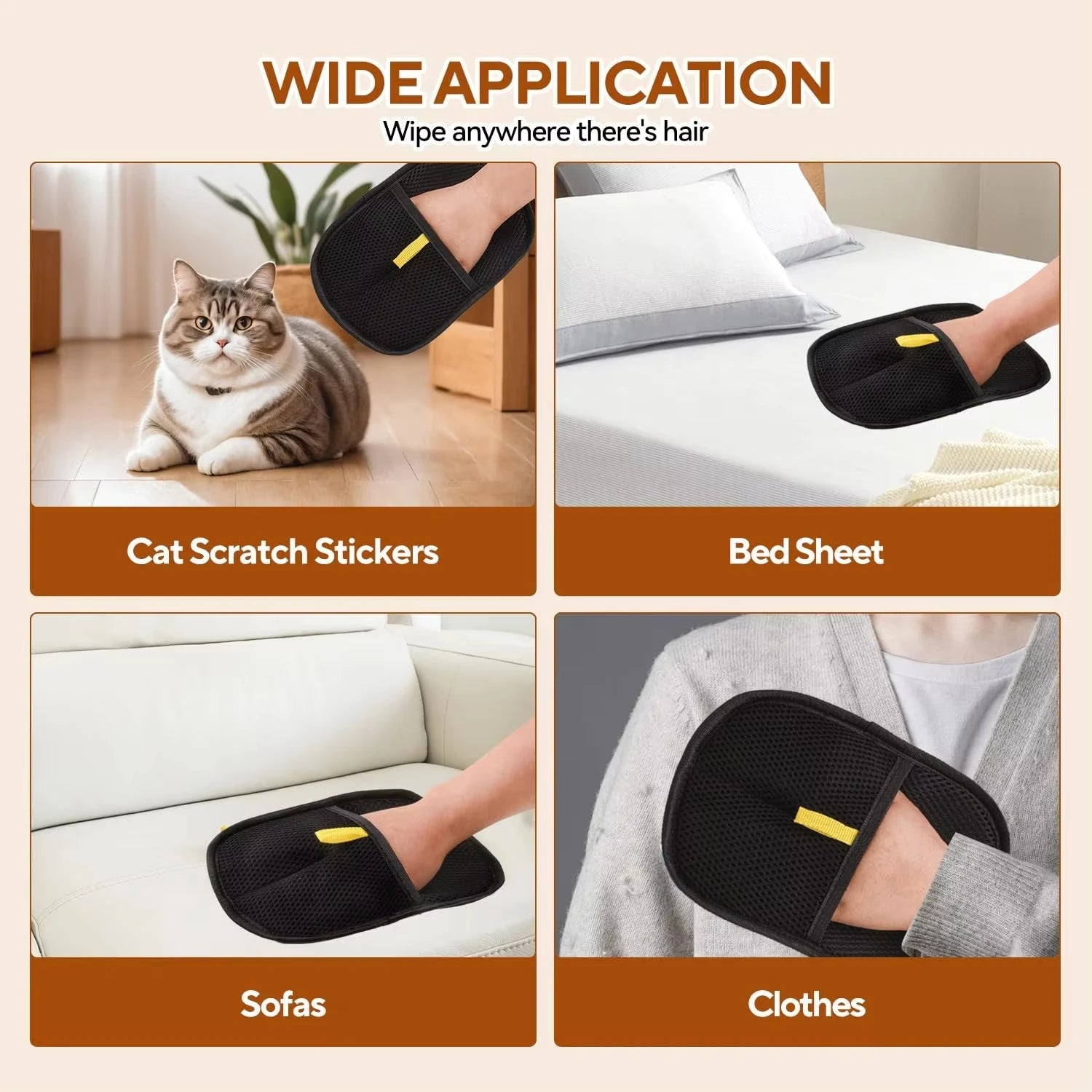 Guanteletes Purificadores del Reino — Guantes Quitapelos Reutilizables para Perros y Gatos