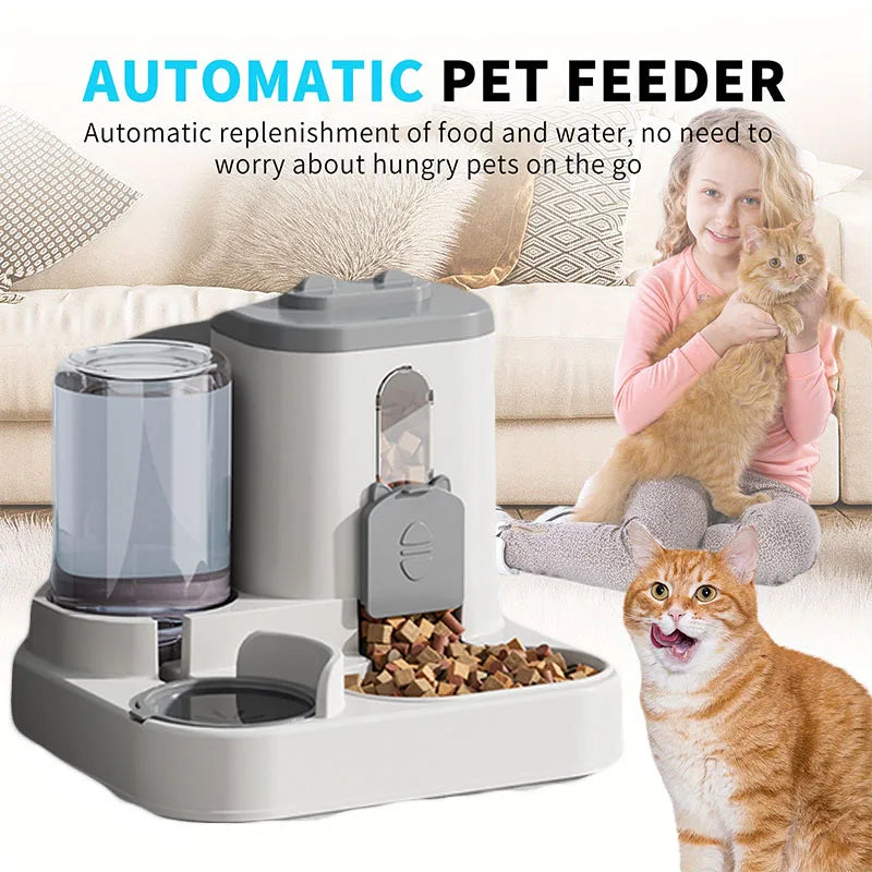 👑 Comedero Real — Dispensador Automático 2 en 1 para Gatos y Perros