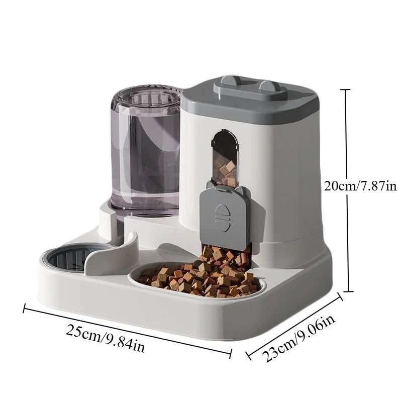 👑 Comedero Real — Dispensador Automático 2 en 1 para Gatos y Perros