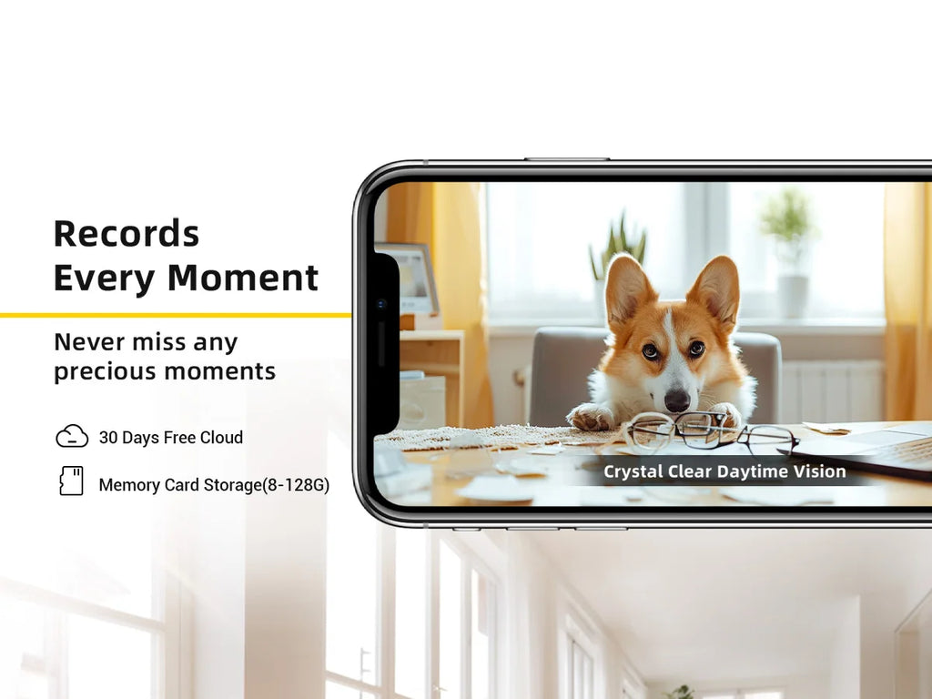 Cámara para Mascotas 2K WiFi 360° — Visión Nocturna y Audio Bidireccional"